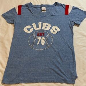 Chicago Cubs Womens Tee with White and Red Details